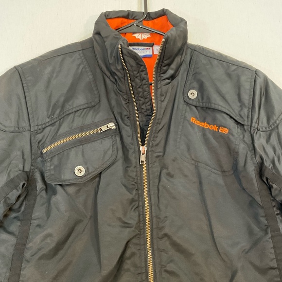REEBOK black, JACKET  moto-style Women’s Small, Zip Pockets ,Quilted Lining A++ - Picture 2 of 9